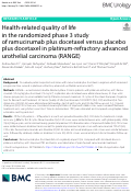 Cover page: Health-related quality of life in the randomized phase 3 study of ramucirumab plus docetaxel versus placebo plus docetaxel in platinum-refractory advanced urothelial carcinoma (RANGE).