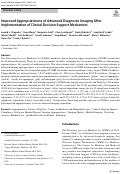 Cover page: Improved Appropriateness of Advanced Diagnostic Imaging After Implementation of Clinical Decision Support Mechanism