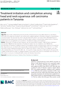 Cover page: Treatment initiation and completion among head and neck squamous cell carcinoma patients in Tanzania.