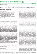 Cover page: How do we make indoor environments and healthcare settings healthier?