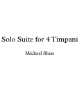 Cover page: Solo Suite four 4 Timpani