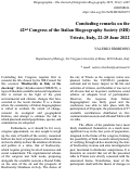 Cover page: Concluding remarks on the 42nd Congress of the Italian Biogeography Society (SIB)