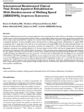 Cover page: International Randomized Clinical Trial, Stroke Inpatient Rehabilitation With Reinforcement of Walking Speed (SIRROWS), Improves Outcomes