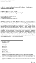 Cover page: A Re-Parameterized and Improved Nonlinear Muskingum Model for Flood Routing