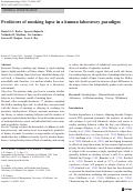 Cover page: Predictors of smoking lapse in a human laboratory paradigm