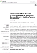 Cover page: Mechanisms of Non-Vesicular Exchange of Lipids at Membrane Contact Sites: Of Shuttles, Tunnels and, Funnels