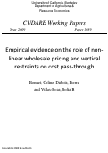 Cover page: Empirical Evidence on the Role of Non Linear Wholesale Pricing and Vertical Restraints on Cost Pass-Through