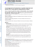 Cover page: A novel approach for the detection of cognitive impairment and delirium risk in older patients undergoing spine surgery