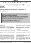 Cover page: Testicular Torsion in Monorchism Diagnosed with Point-of-care Ultrasound: A Case Report