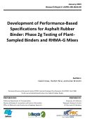 Cover page: Development of Performance-Based Specifications for Asphalt Rubber Binder: Phase 2g Testing of Plant-Sampled Binders and RHMA-G Mixes