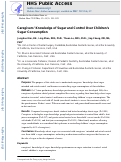 Cover page: Caregivers' Knowledge of Sugar and Control Over Children's Sugar Consumption.