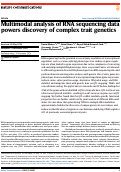 Cover page: Multimodal analysis of RNA sequencing data powers discovery of complex trait genetics