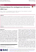 Cover page: Nomenclature for endogenous retrovirus (ERV) loci
