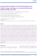 Cover page: Sequence-Based Analysis of Thermal Adaptation and Protein Energy Landscapes in an Invasive Blue Mussel (Mytilus galloprovincialis)