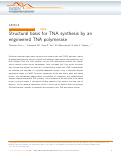 Cover page: Structural basis for TNA synthesis by an engineered TNA polymerase