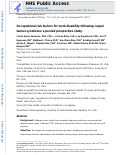 Cover page: Occupational risk factors for work disability following carpal tunnel syndrome: a pooled prospective study