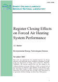 Cover page: Register Closing Effects on Forced Air Heating System Performance