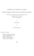 Cover page: Tropical techniques in cluster theory and enumerative geometry