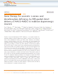 Cover page: Gene therapy for aromatic L-amino acid decarboxylase deficiency by MR-guided direct delivery of AAV2-AADC to midbrain dopaminergic neurons