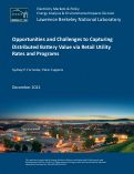 Cover page: Opportunities and Challenges to Capturing Distributed Battery Value via Retail Utility Rates and Programs