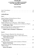 Cover page: Table of Contents