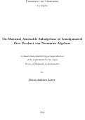 Cover page: On Maximal Amenable Subalgebras of Amalgamated Free Product von Neumann Algebras