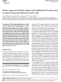 Cover page: Tumor suppressor Parkin induces p53-mediated cell cycle arrest in human lung and colorectal cancer cells.