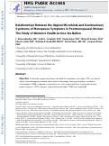 Cover page: Relationships between the vaginal microbiota and genitourinary syndrome of menopause symptoms in postmenopausal women: the Study of Women's Health Across the Nation