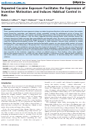 Cover page: Repeated Cocaine Exposure Facilitates the Expression of Incentive Motivation and Induces Habitual Control in Rats