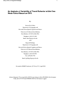 Cover page: An Analysis of Variability of Travel Behavior within One-Week Period based on GPS