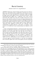 Cover page: Implicit Racial Bias and Racial Anxiety: Implications for Stops and Frisks