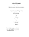 Cover page of Three Essays on Gender, Climate and Pollution in India