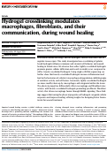 Cover page: Hydrogel crosslinking modulates macrophages, fibroblasts, and their communication, during wound healing.