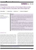 Cover page: A hypothetical intervention of the timing of dietary intake on weight and body composition after initial weight loss.