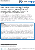 Cover page: Assembly of 500,000 inter-specific catfish expressed sequence tags and large scale gene-associated marker development for whole genome association studies