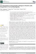 Cover page: Sex-Dependent Cortical Volume Changes in Patients with Degenerative Cervical Myelopathy