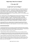 Cover page: Improving Critical Loss Analysis