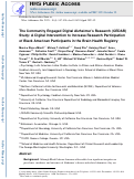 Cover page: The Community Engaged Digital Alzheimer's Research (CEDAR) Study: A Digital Intervention to Increase Research Participation of Black American Participants in the Brain Health Registry