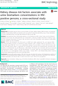 Cover page: Kidney disease risk factors associate with urine biomarkers concentrations in HIV-positive persons; a cross-sectional study