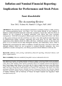 Cover page: Inflation and Nominal Financial Reporting: Implications for Performance and Stock Prices