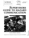 Cover page: Supervisors Guide to Hazard Communication