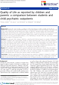 Cover page: Quality of Life as reported by children and parents: a comparison between students and child psychiatric outpatients