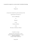 Cover page: A geometric perspective on some topics in statistical learning