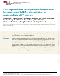 Cover page: Oestrogen inhibits salt-dependent hypertension by suppressing GABAergic excitation in magnocellular AVP neurons.