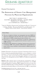 Cover page: The Exnovation of Chronic Care Management Processes by Physician Organizations