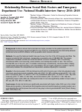 Cover page: Relationship Between Social Risk Factors and Emergency Department Use: National Health Interview Survey 2016–2018