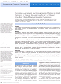 Cover page: Screening, assessment, and management of fatigue in adult survivors of cancer: an American Society of Clinical oncology clinical practice guideline adaptation.