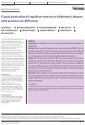 Cover page: Causal association of cognitive reserve on Alzheimer's disease with putative sex difference.