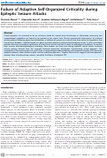 Cover page: Failure of Adaptive Self-Organized Criticality during Epileptic Seizure Attacks