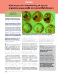 Cover page: Biomarkers aid understanding of aquatic organism responses to environmental stressors